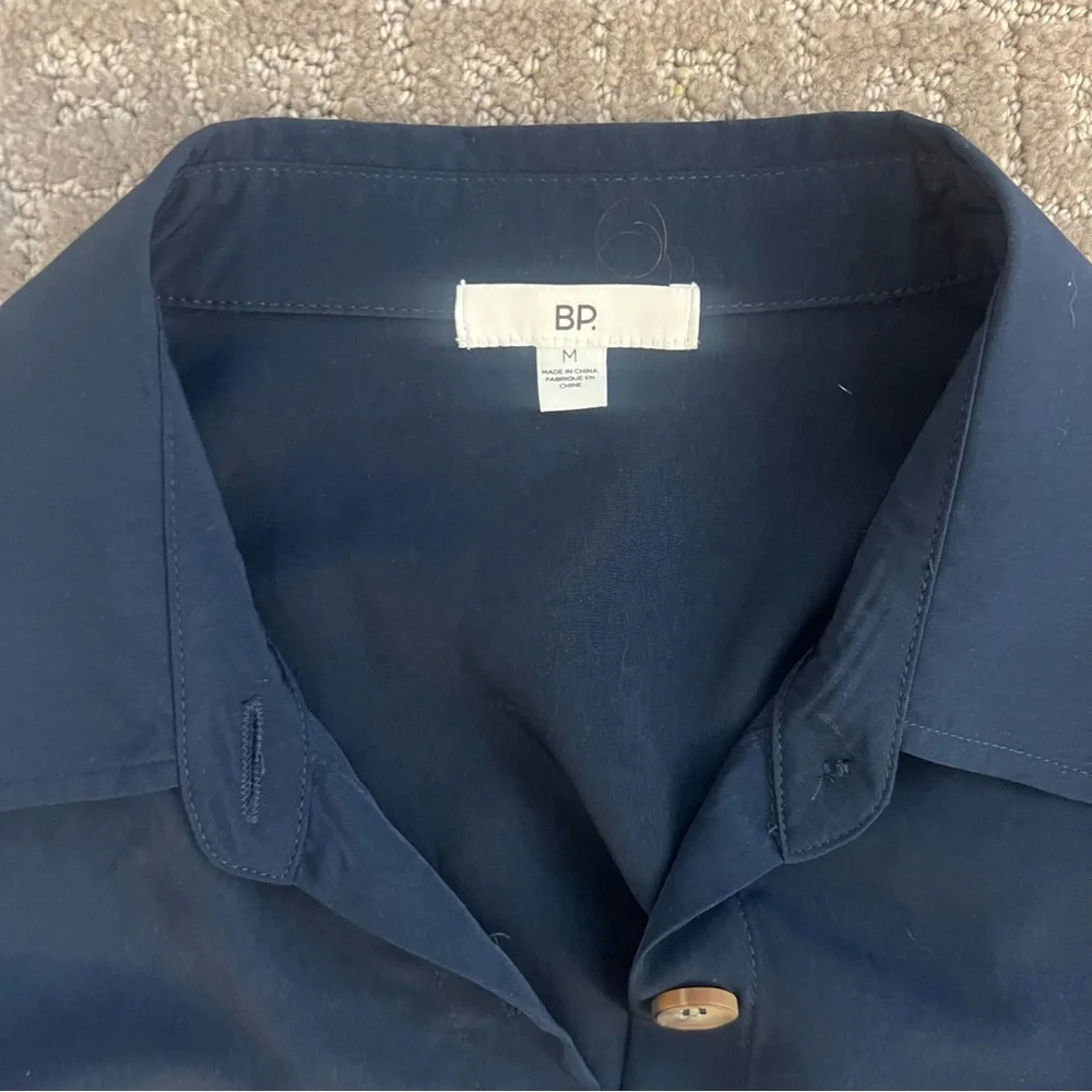 NWOT Nordstrom BP Navy Blue Shirt Dress With Drawstring in the Back, Size Medium - Picture 7 of 11